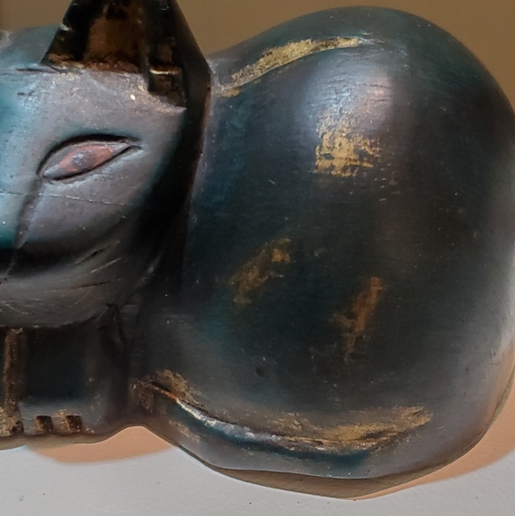 Vintage hand carved wooden cat - Picture 3 of 6